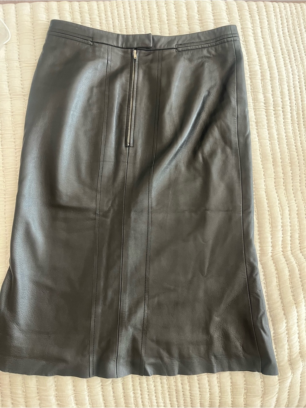 Black Leather Midi Skirt